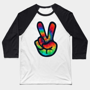 PEACE SIGN Hand Tie Dye T Shirt Hippies Christmas Baseball T-Shirt